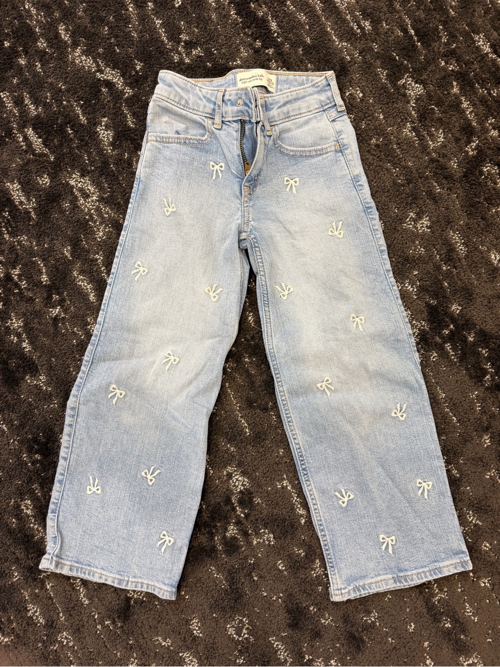 Abercrombie Kids Light Blue Embroidered Bow Jeans